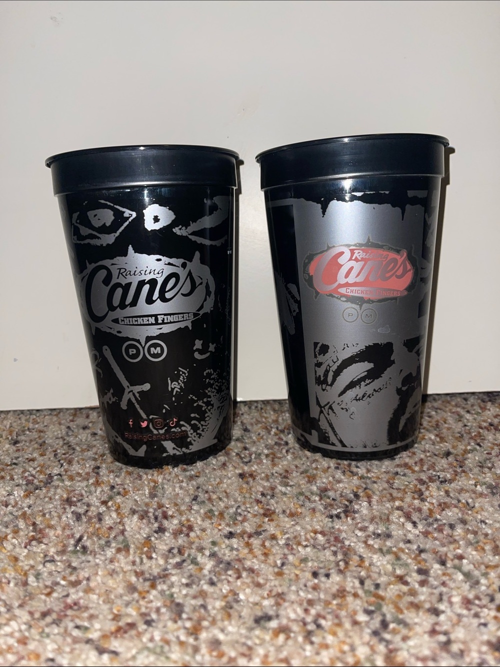 Pair of Black Post Malone Canes Cups